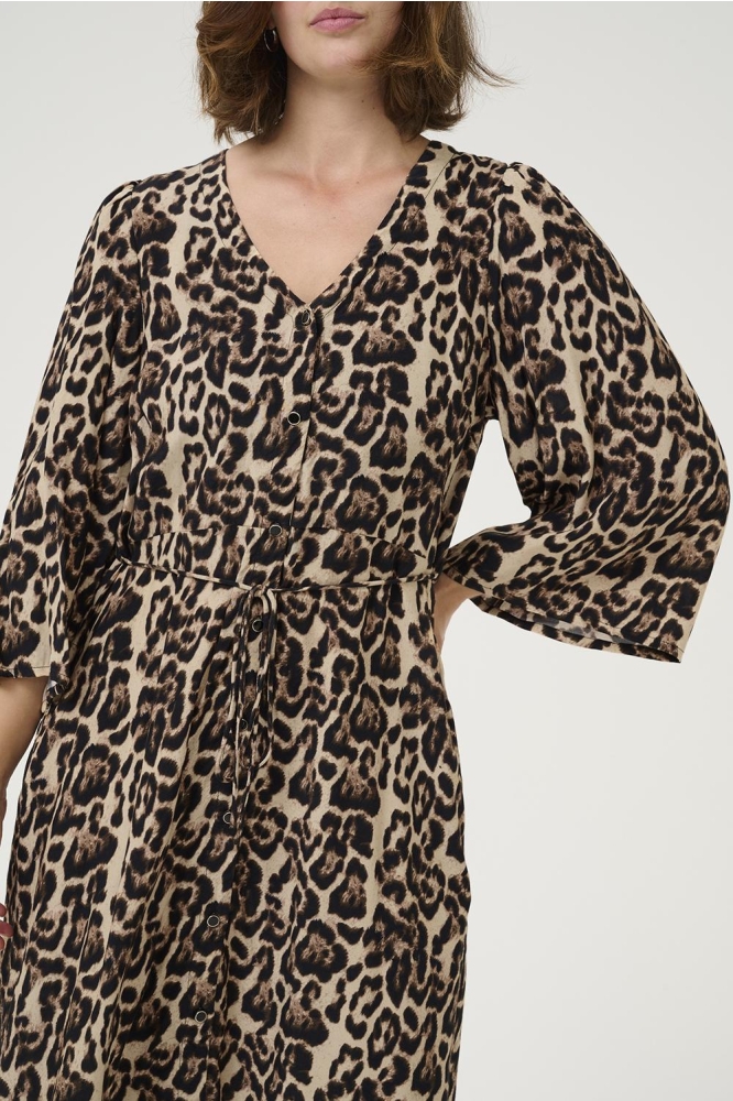 KAPEDRA SHORT DRESS 10509622 NATUREL LEOPARD PRINT